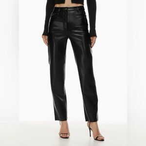Aritzia Wilfred Women's Black Straight Pants Vegan Leather Women's The Melina 10